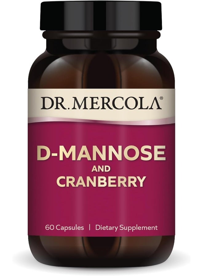 Dr. Mercola D-Mannose and Cranberry, 30 Servings (60 Capsules), Dietary Supplement, Supports Urinary Tract Health, Non-GMO - Image 1